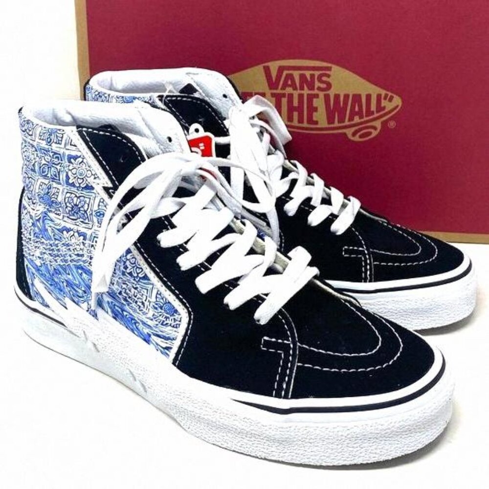 VANS Sk8-Hi Bolt Skate Shoes Canvas Suede Sneakers VN0A5JIBLK Women Black Blue